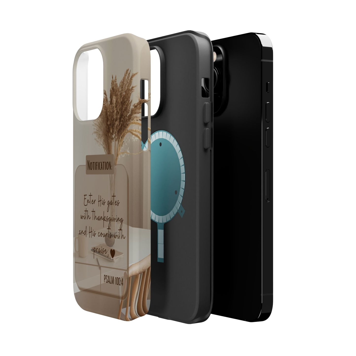 Psalm 100:4 Neutral Aesthetic - MagSafe iPhone Case - BOGO Cases