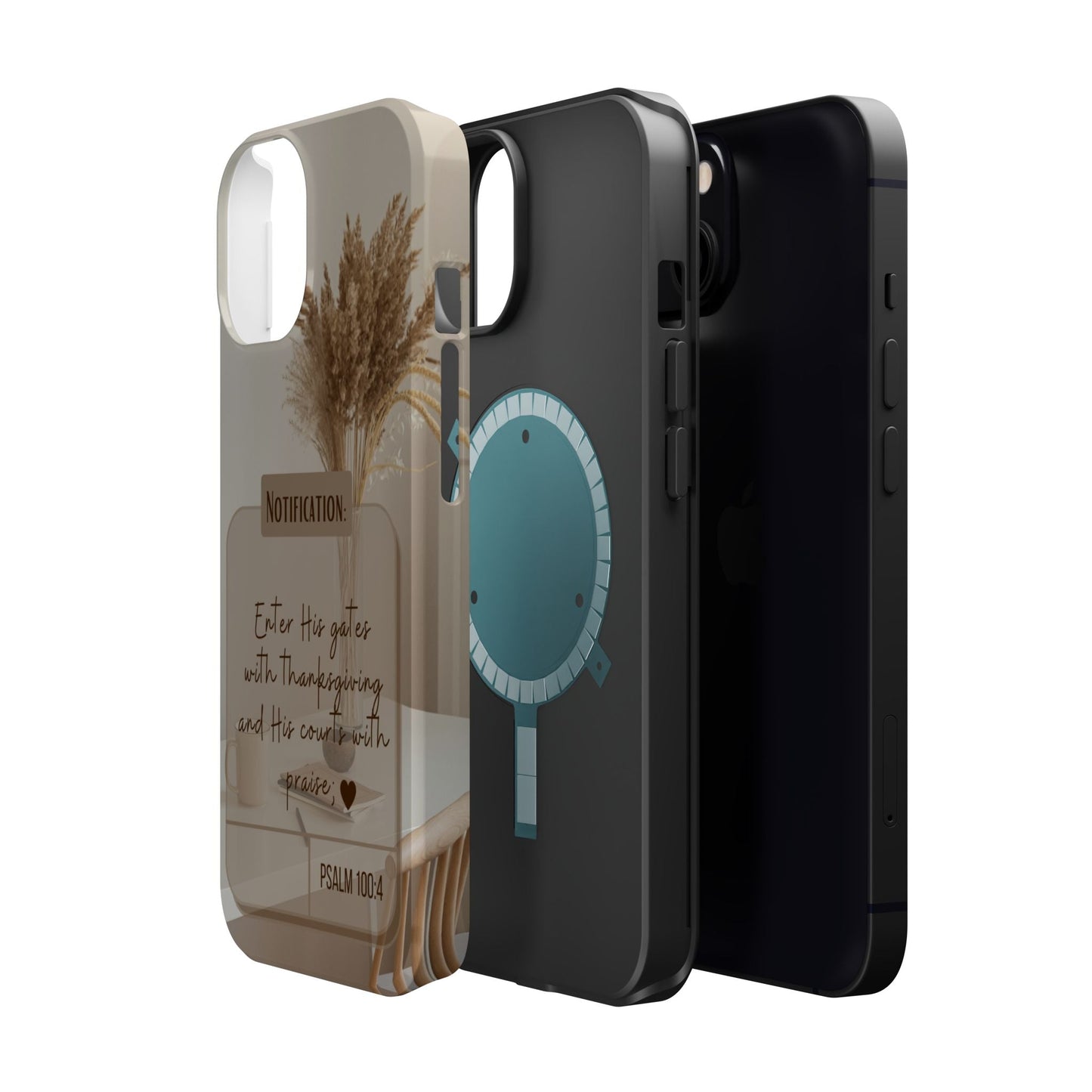 Psalm 100:4 Neutral Aesthetic - MagSafe iPhone Case - BOGO Cases