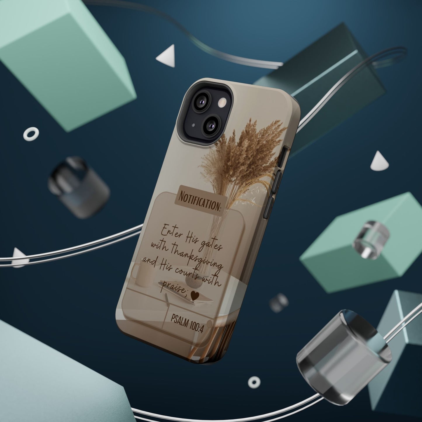 Psalm 100:4 Neutral Aesthetic - MagSafe iPhone Case - BOGO Cases