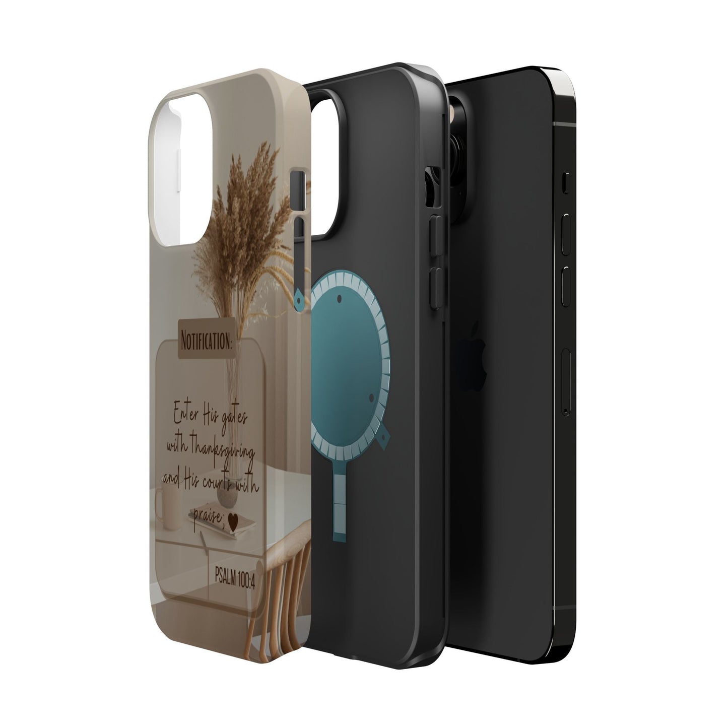 Psalm 100:4 Neutral Aesthetic - MagSafe iPhone Case - BOGO Cases