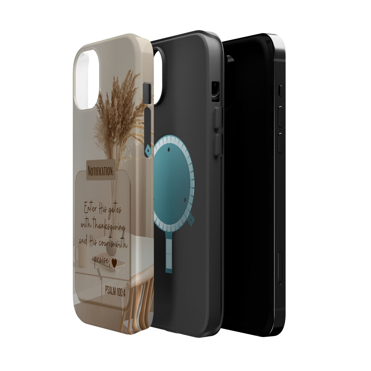 Psalm 100:4 Neutral Aesthetic - MagSafe iPhone Case - BOGO Cases