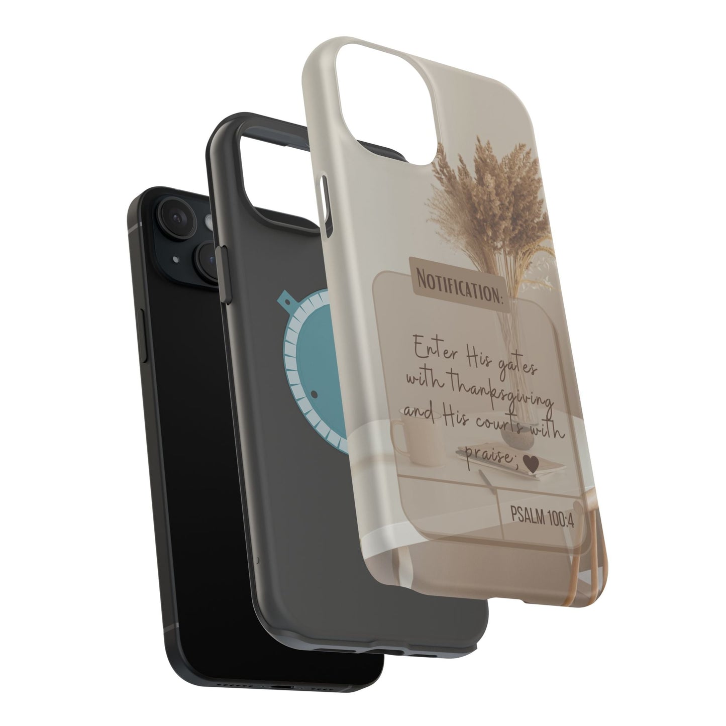 Psalm 100:4 Neutral Aesthetic - MagSafe iPhone Case - BOGO Cases