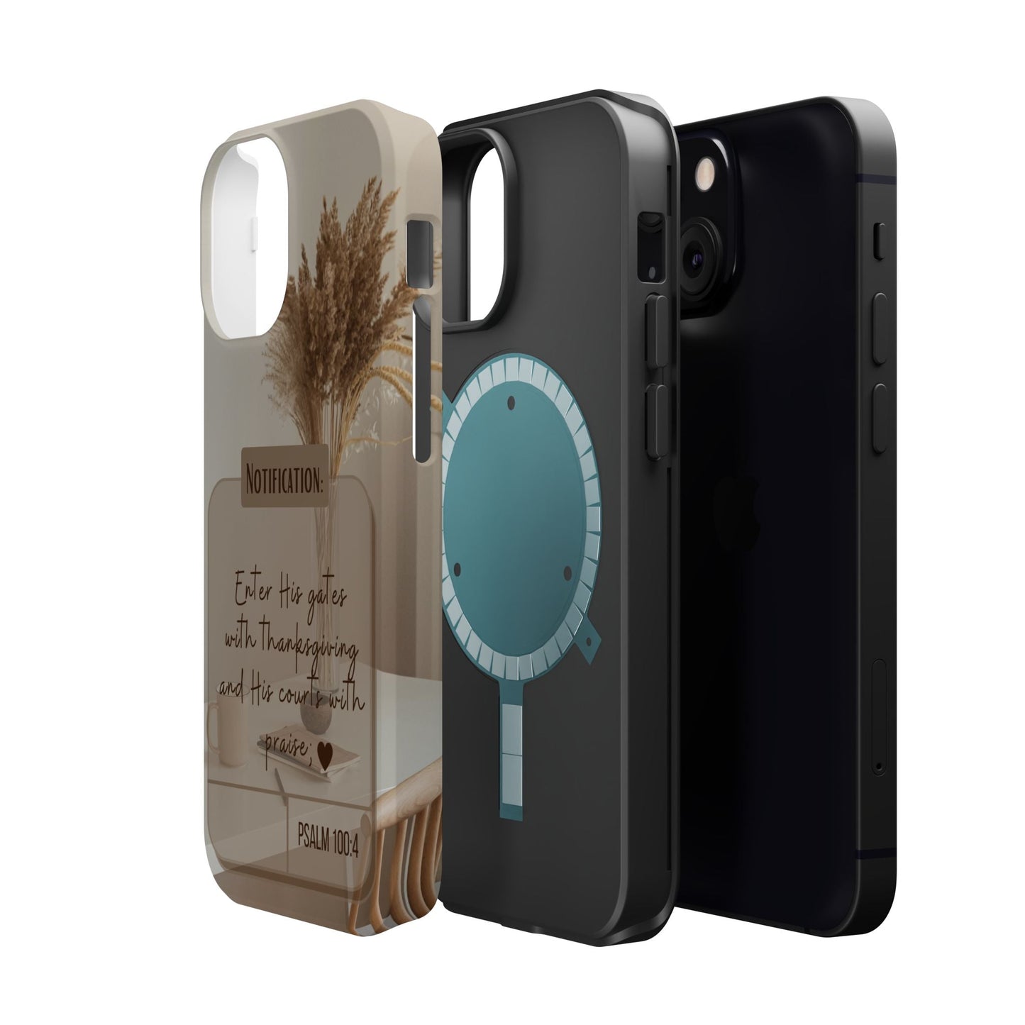 Psalm 100:4 Neutral Aesthetic - MagSafe iPhone Case - BOGO Cases