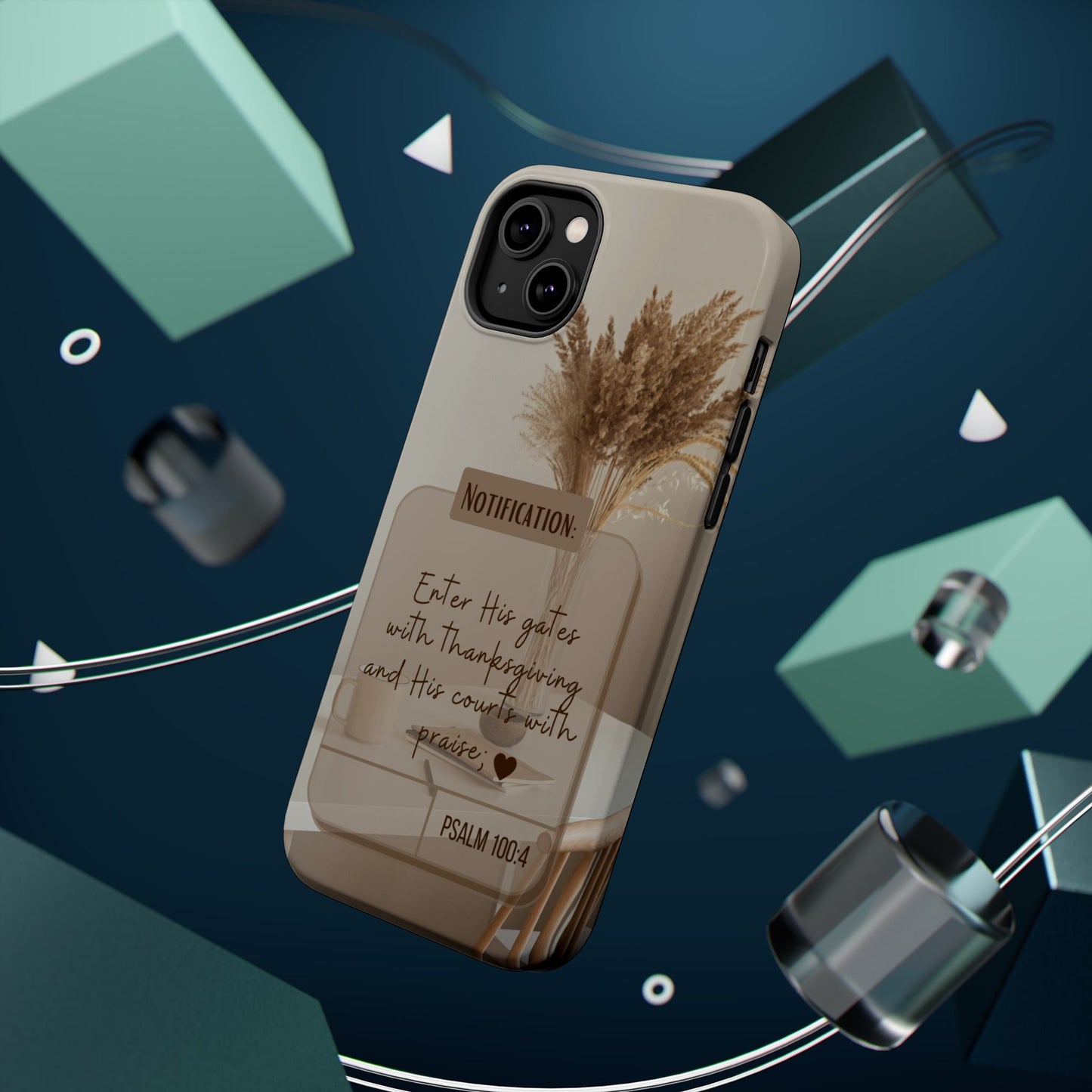 Psalm 100:4 Neutral Aesthetic - MagSafe iPhone Case - BOGO Cases