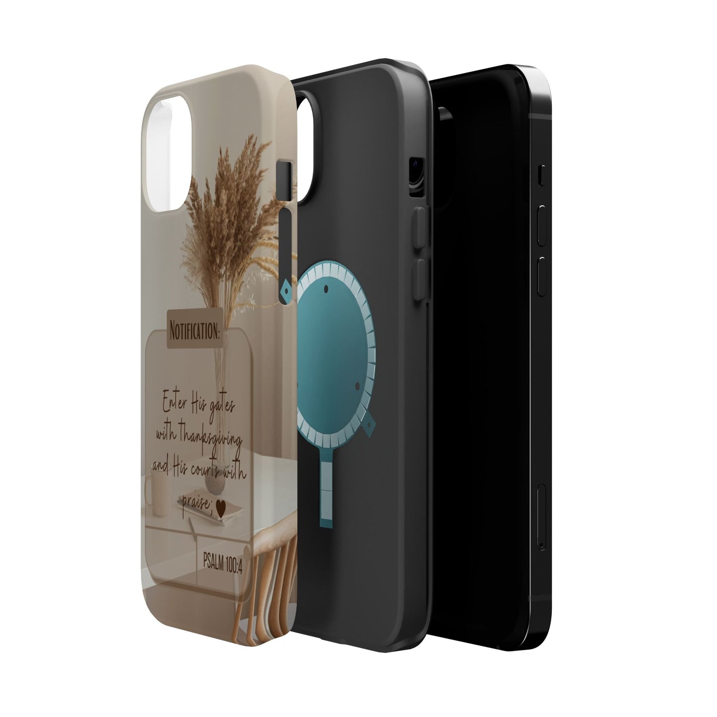 Psalm 100:4 Neutral Aesthetic - MagSafe iPhone Case - BOGO Cases