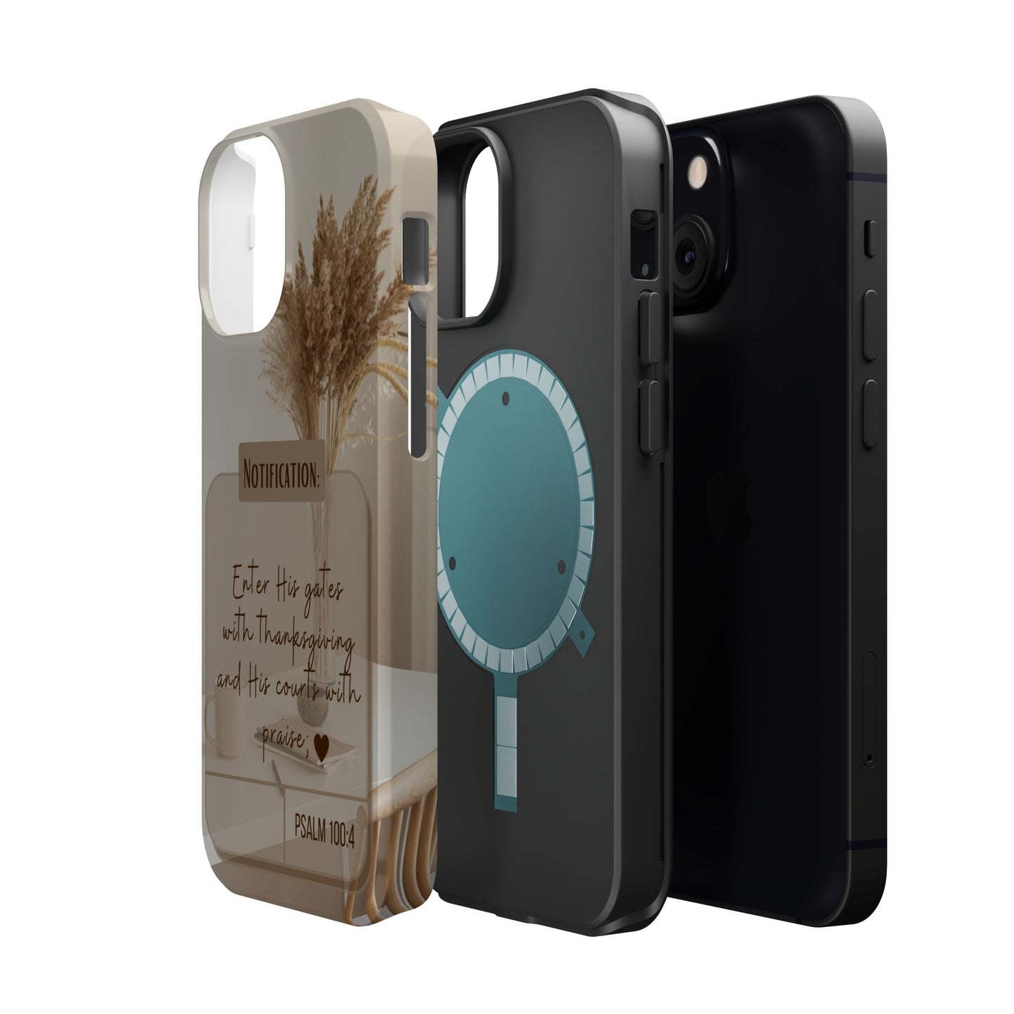 Psalm 100:4 Neutral Aesthetic - MagSafe iPhone Case - BOGO Cases
