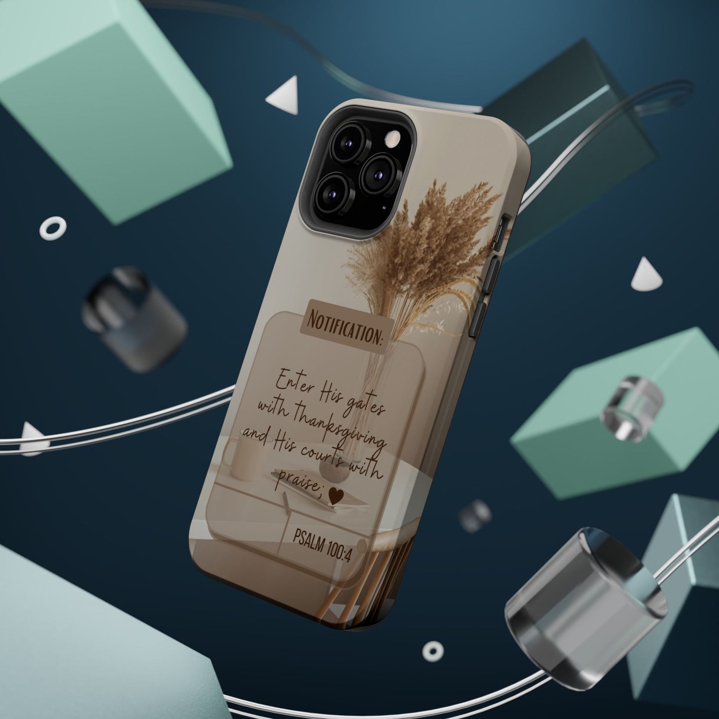 Psalm 100:4 Neutral Aesthetic - MagSafe iPhone Case - BOGO Cases