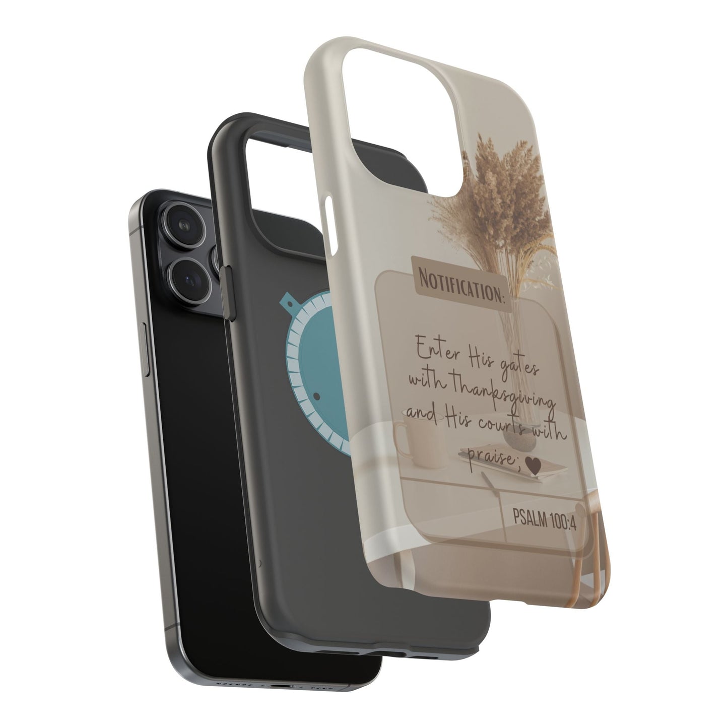 Psalm 100:4 Neutral Aesthetic - MagSafe iPhone Case - BOGO Cases