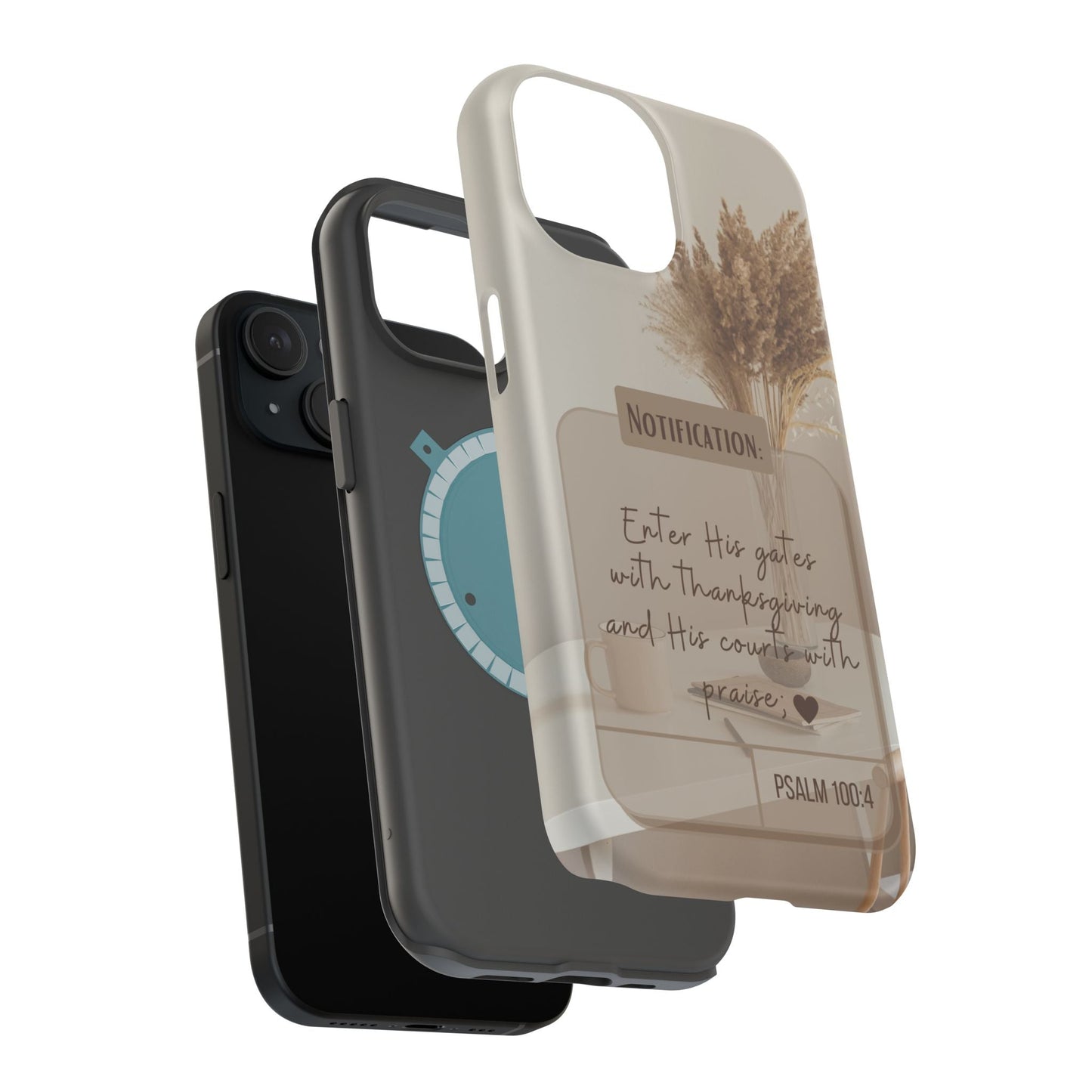 Psalm 100:4 Neutral Aesthetic - MagSafe iPhone Case - BOGO Cases