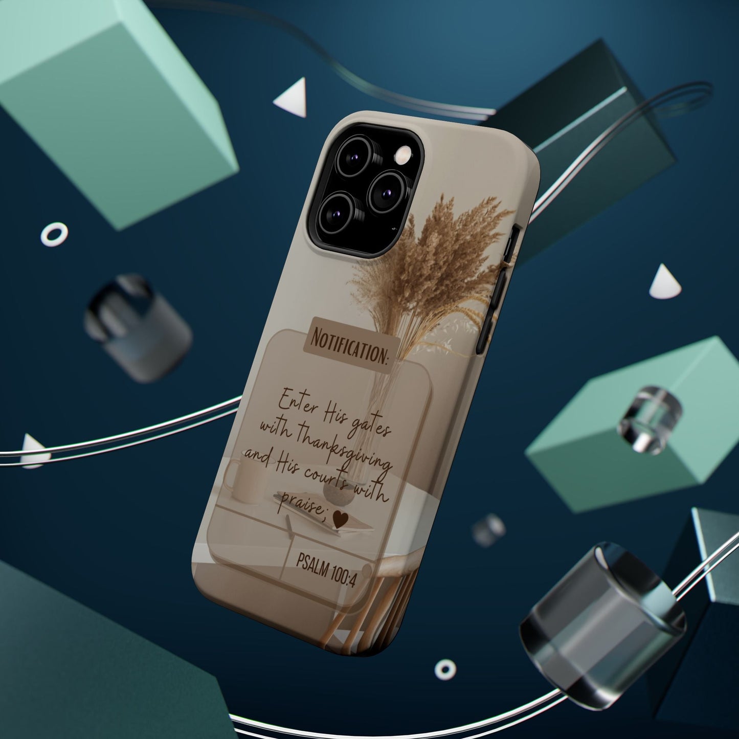 Psalm 100:4 Neutral Aesthetic - MagSafe iPhone Case - BOGO Cases