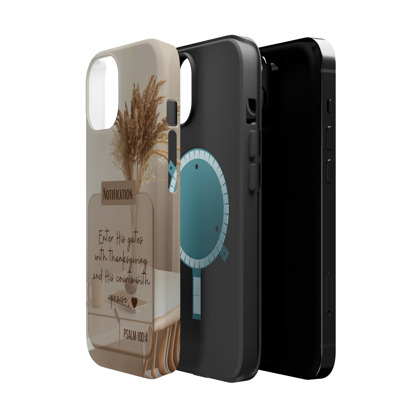 Psalm 100:4 Neutral Aesthetic - MagSafe iPhone Case - BOGO Cases