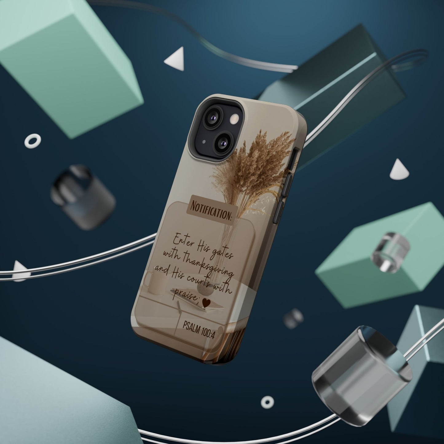 Psalm 100:4 Neutral Aesthetic - MagSafe iPhone Case - BOGO Cases