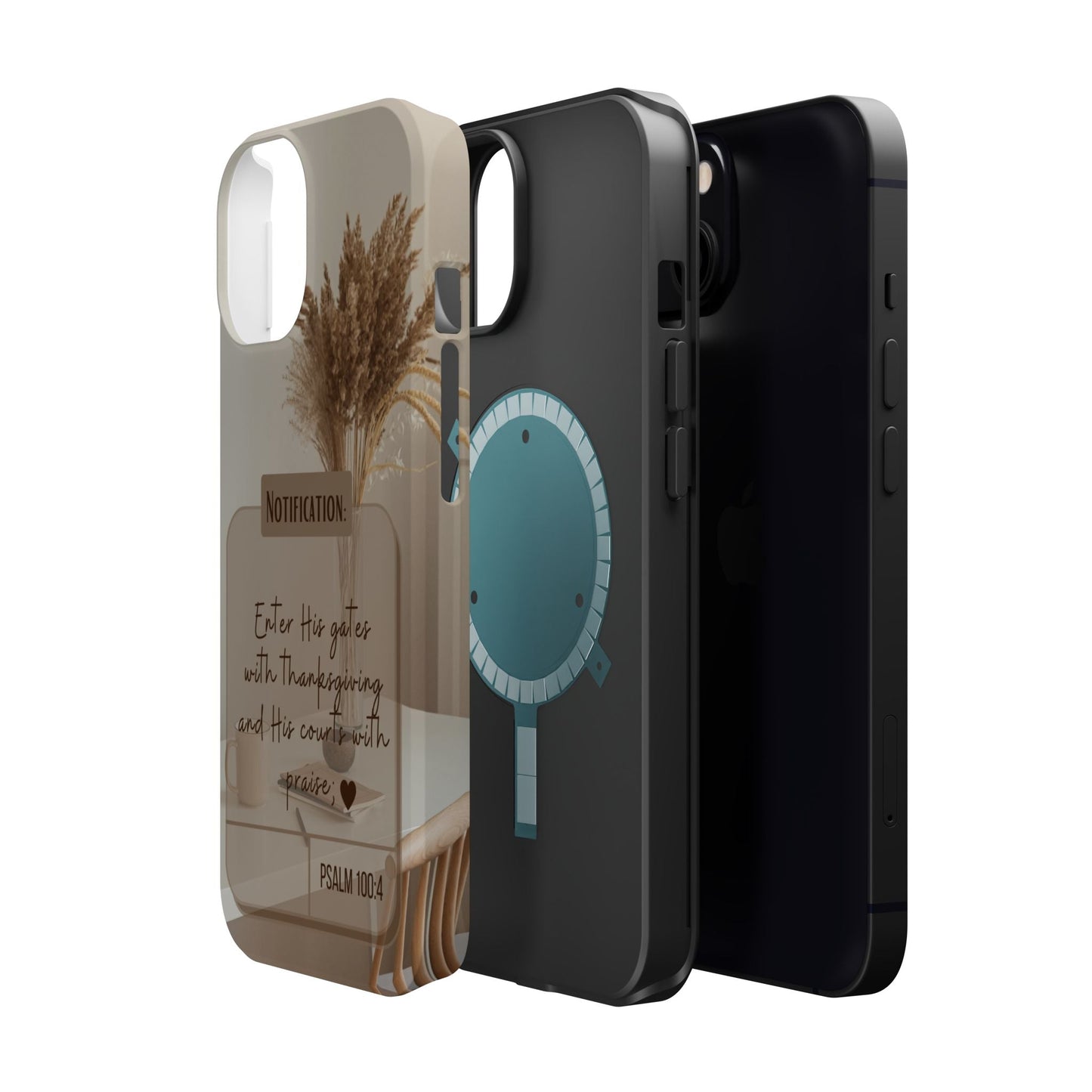 Psalm 100:4 Neutral Aesthetic - MagSafe iPhone Case - BOGO Cases