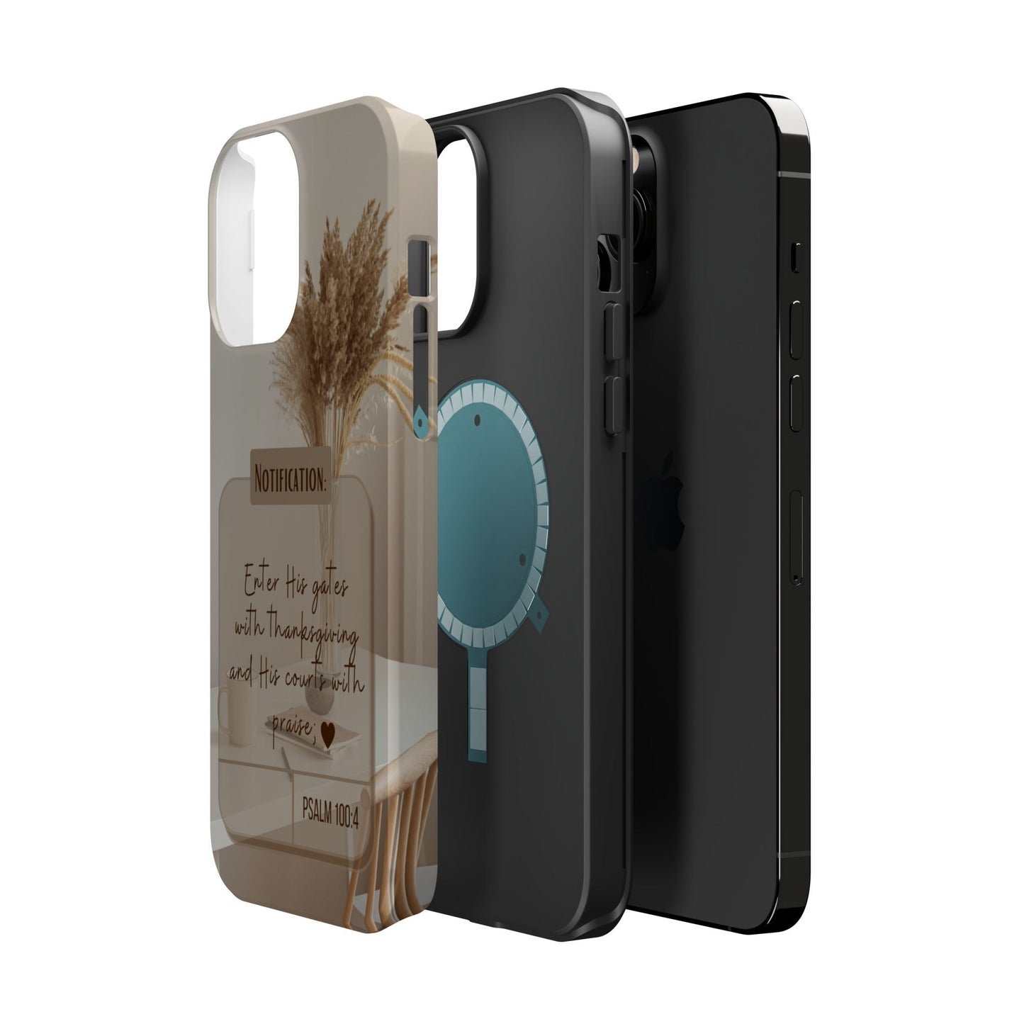 Psalm 100:4 Neutral Aesthetic - MagSafe iPhone Case - BOGO Cases