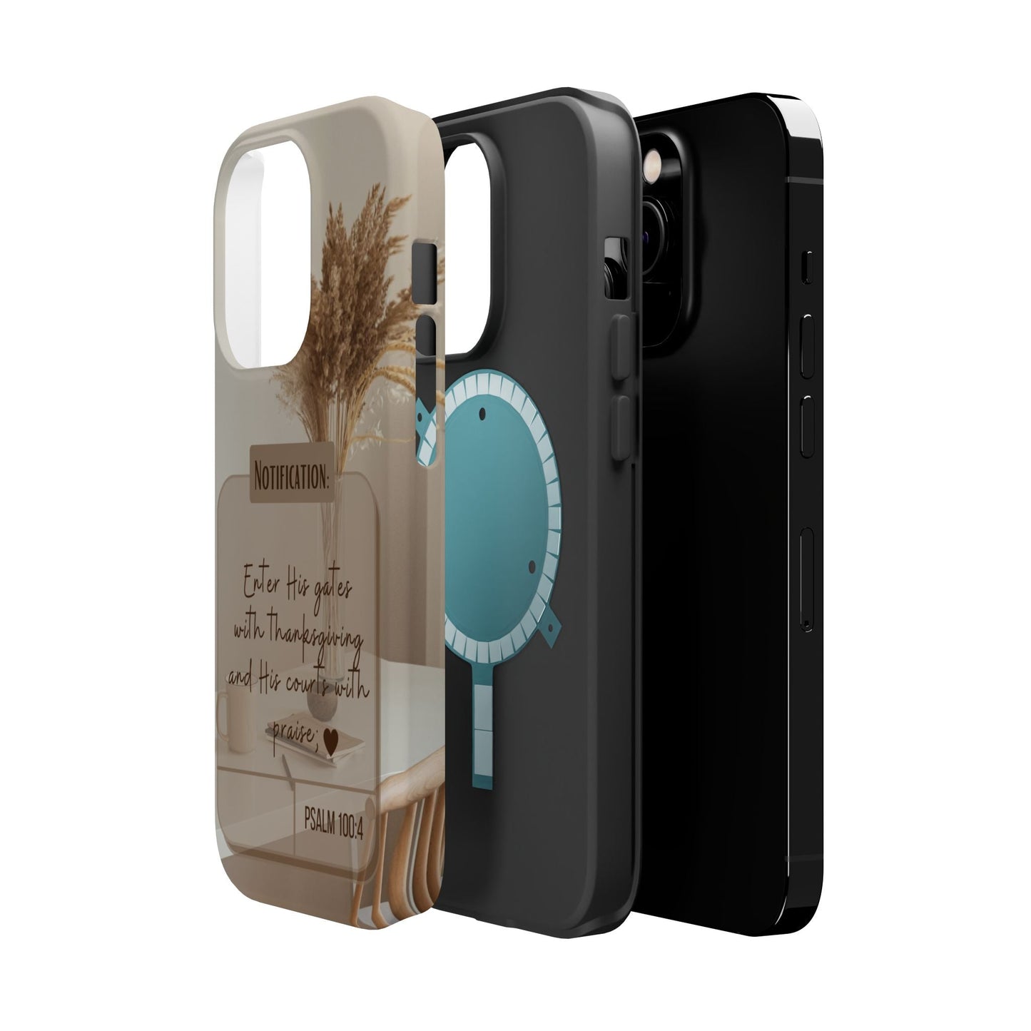 Psalm 100:4 Neutral Aesthetic - MagSafe iPhone Case - BOGO Cases