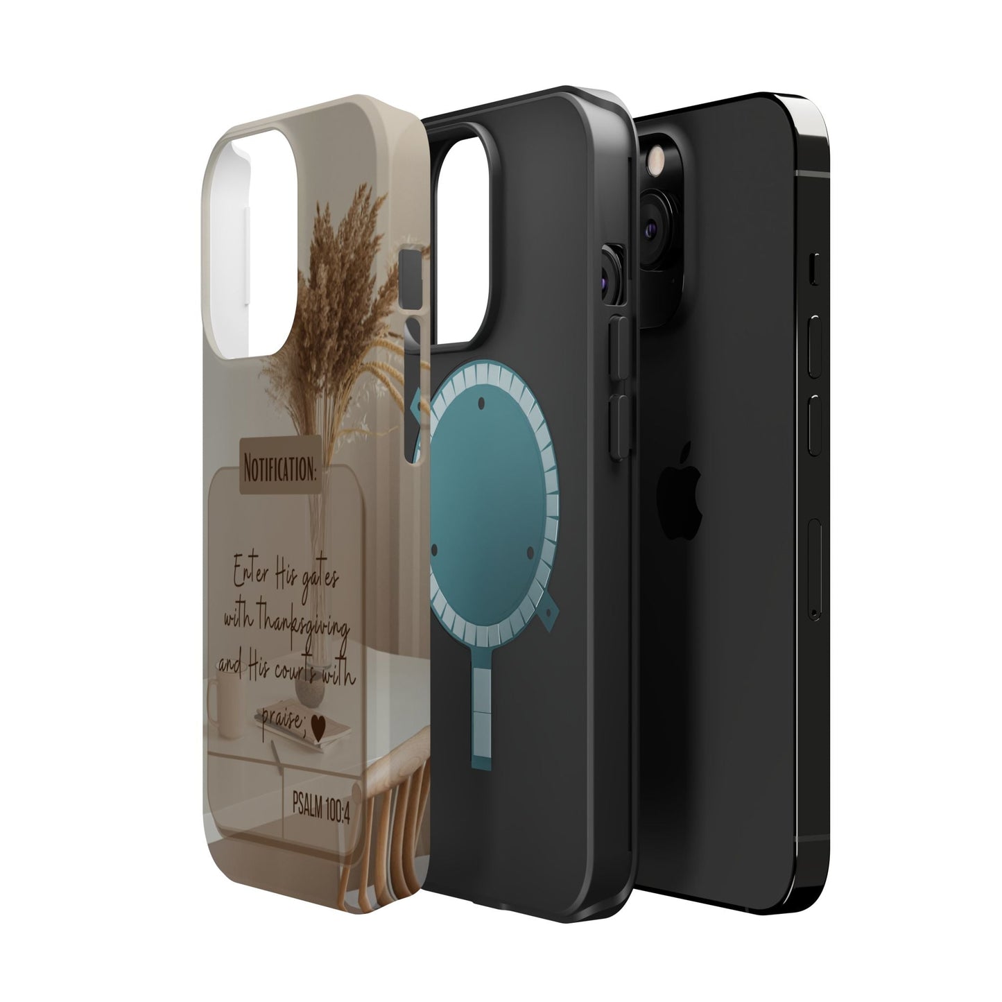 Psalm 100:4 Neutral Aesthetic - MagSafe iPhone Case - BOGO Cases