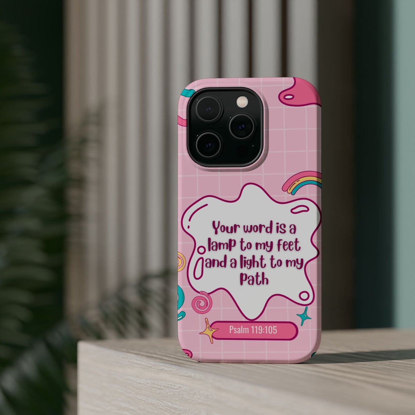 Psalm 119:105 Cute Aesthetic - MagSafe iPhone Case - BOGO Cases