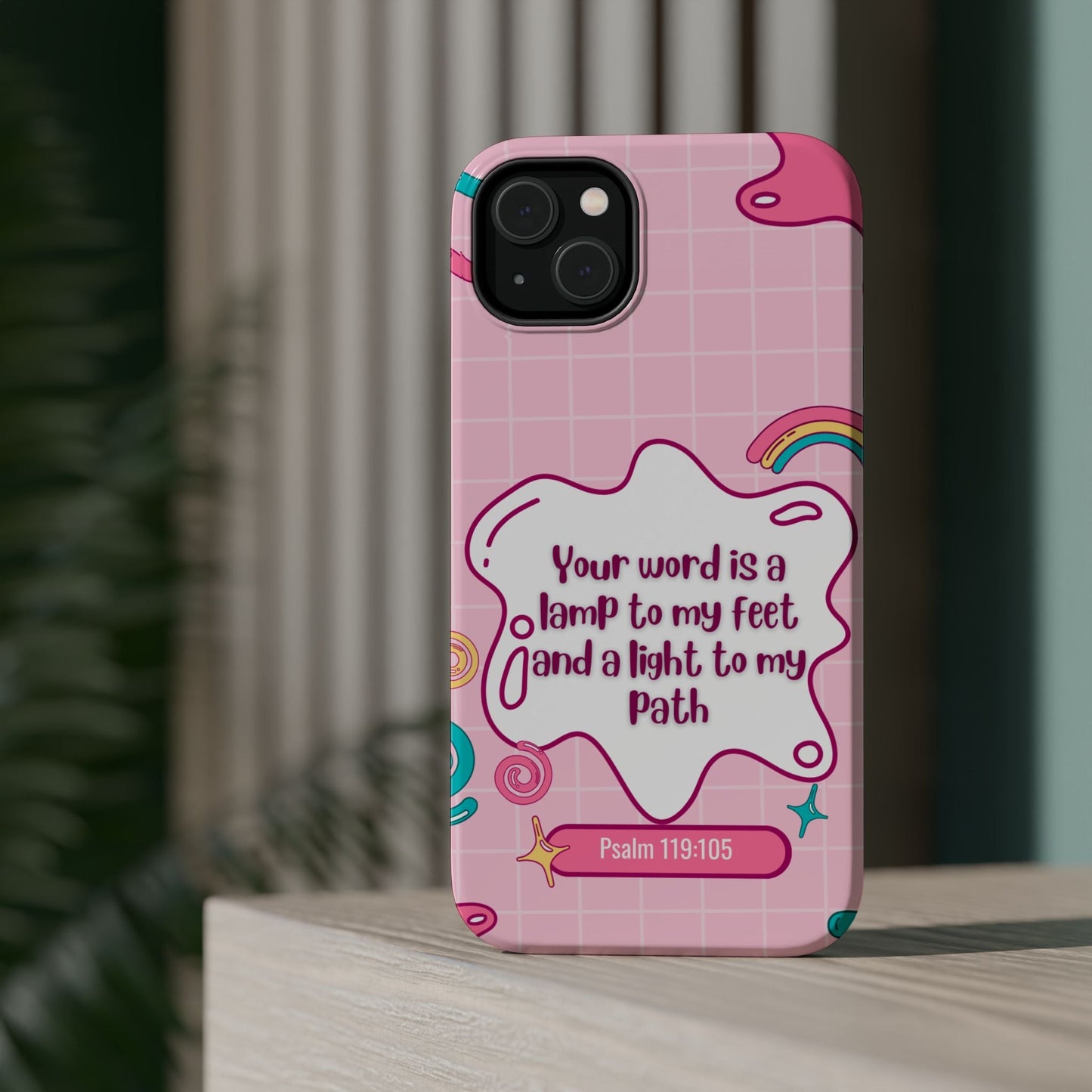 Psalm 119:105 Cute Aesthetic - MagSafe iPhone Case - BOGO Cases