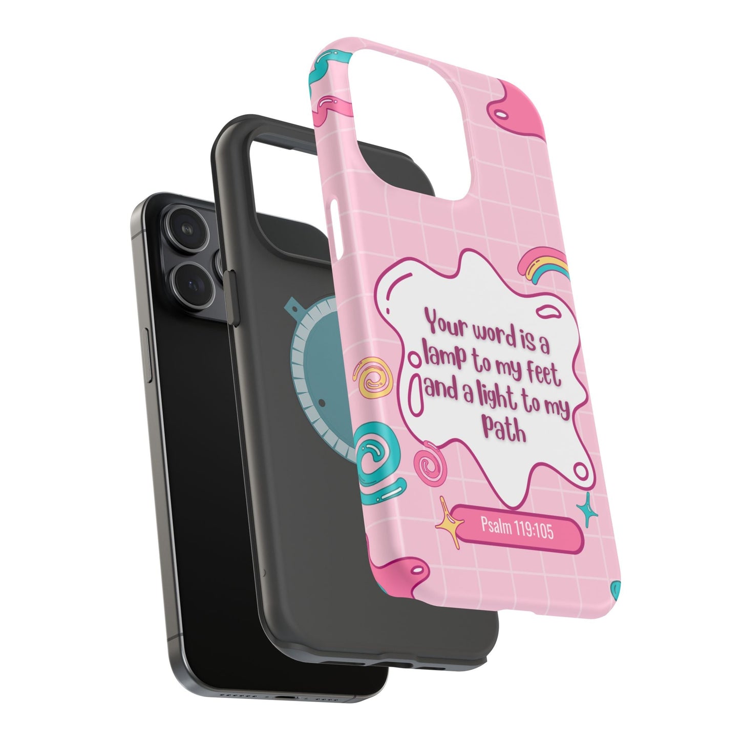 Psalm 119:105 Cute Aesthetic - MagSafe iPhone Case - BOGO Cases