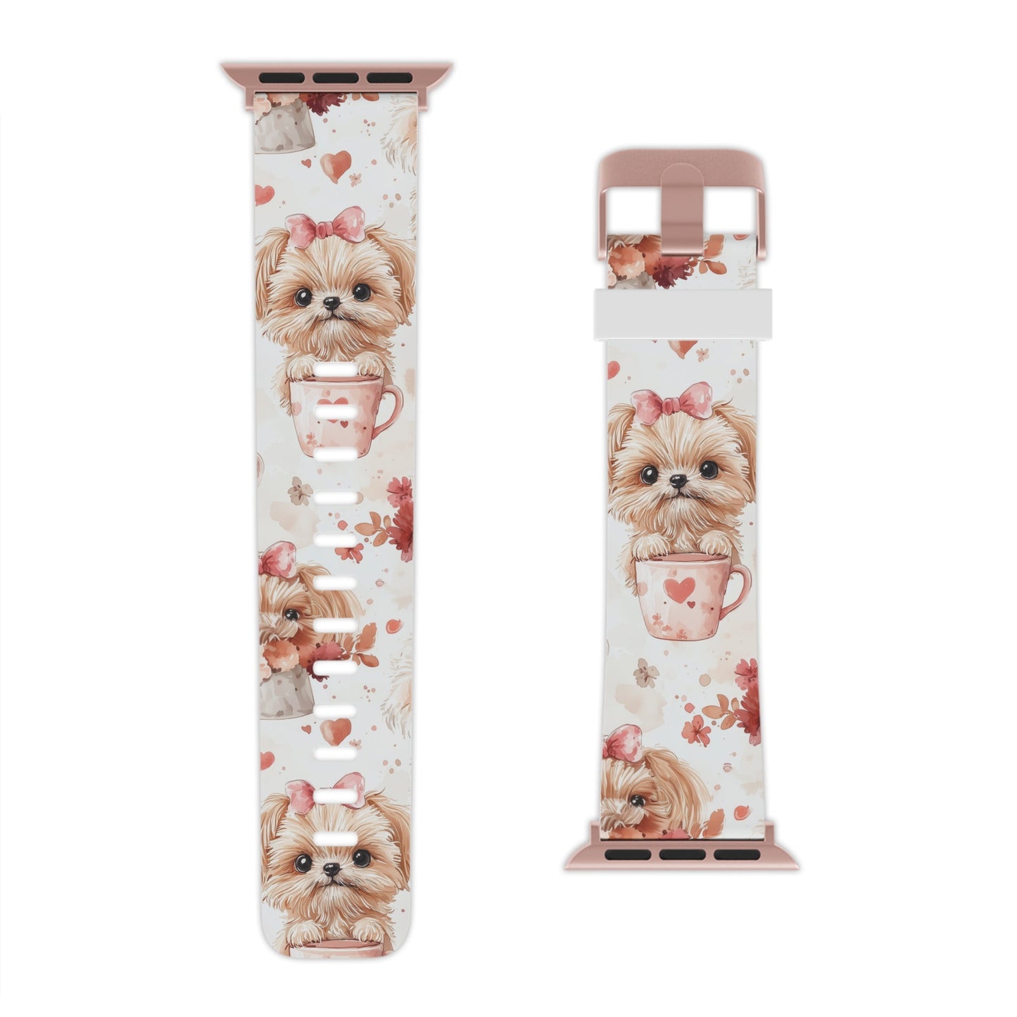 Puppies & Heart Mugs Apple Watch Band - BOGO Cases