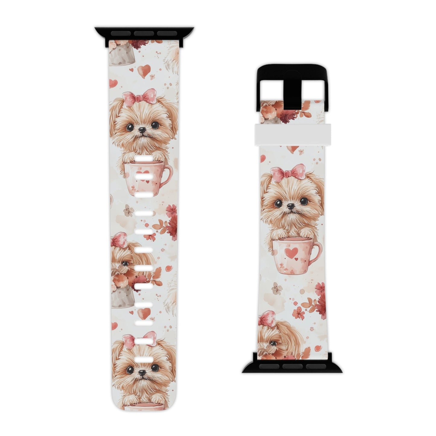 Puppies & Heart Mugs Apple Watch Band - BOGO Cases