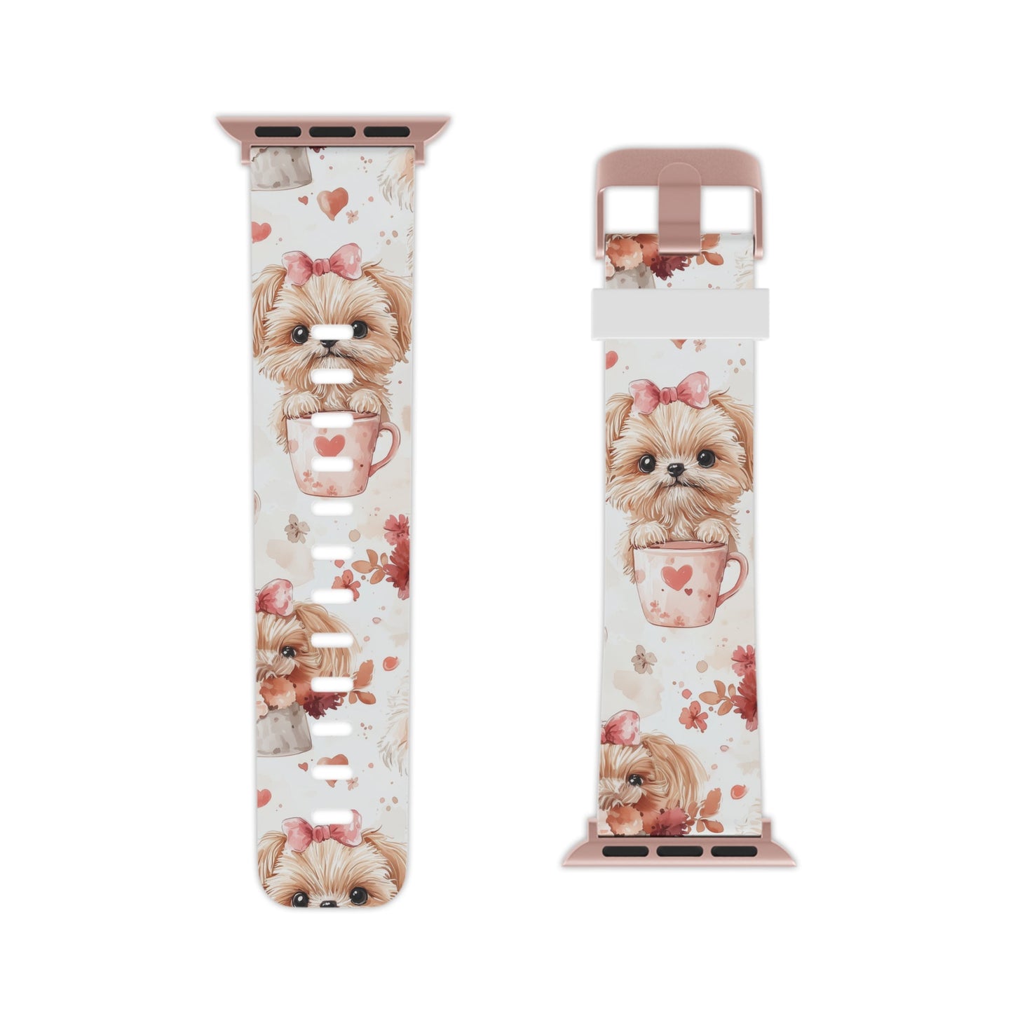 Puppies & Heart Mugs Apple Watch Band - BOGO Cases