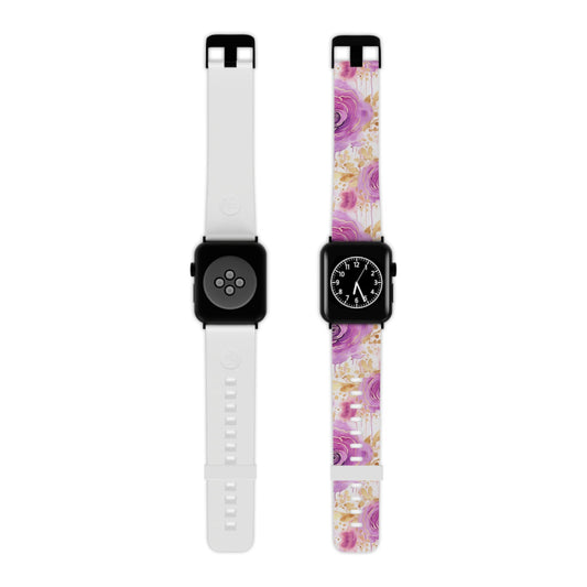Radiant Purple & Gold Floral Apple Watch Band - BOGO Cases