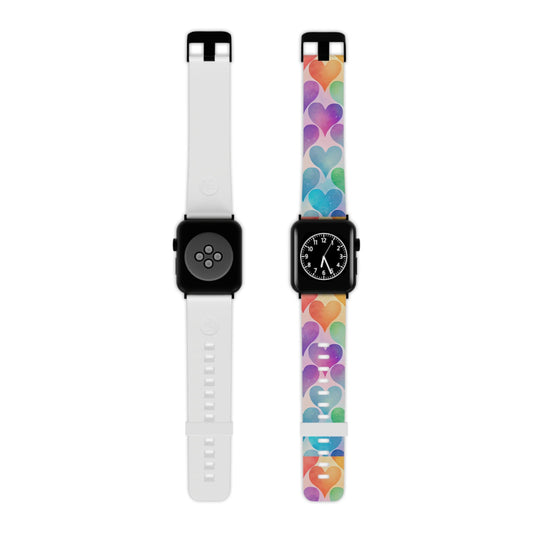 Rainbow Hearts Watercolor Apple Watch Band - BOGO Cases