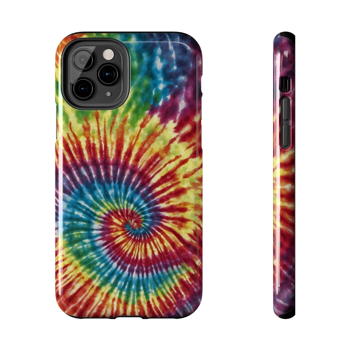 Rainbow Spiral Tie - Dye iPhone Case – Retro Color Design - BOGO Cases