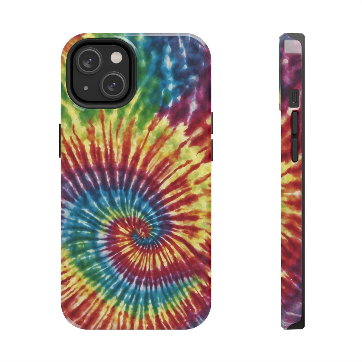 Rainbow Spiral Tie - Dye iPhone Case – Retro Color Design - BOGO Cases