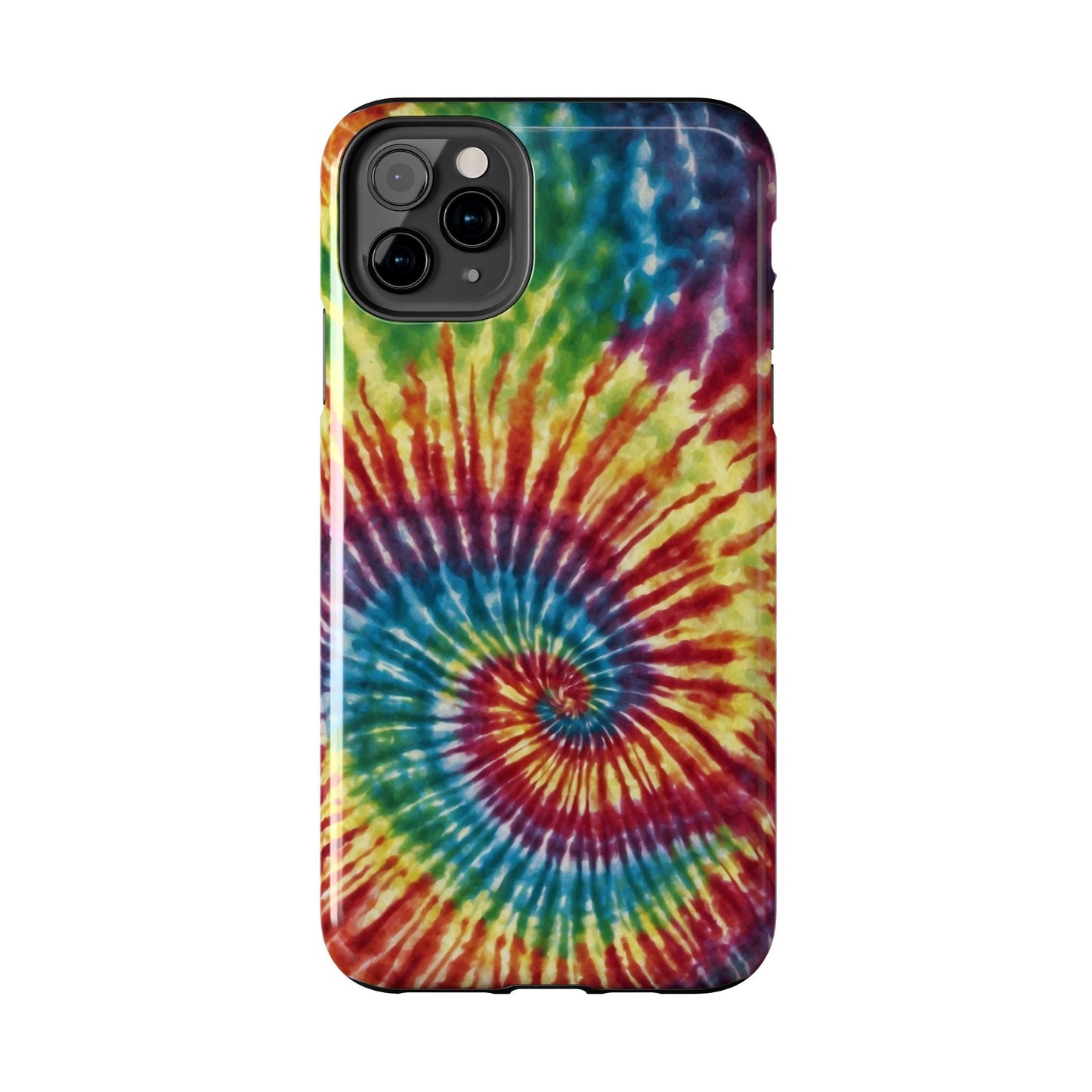 Rainbow Spiral Tie - Dye iPhone Case – Retro Color Design - BOGO Cases