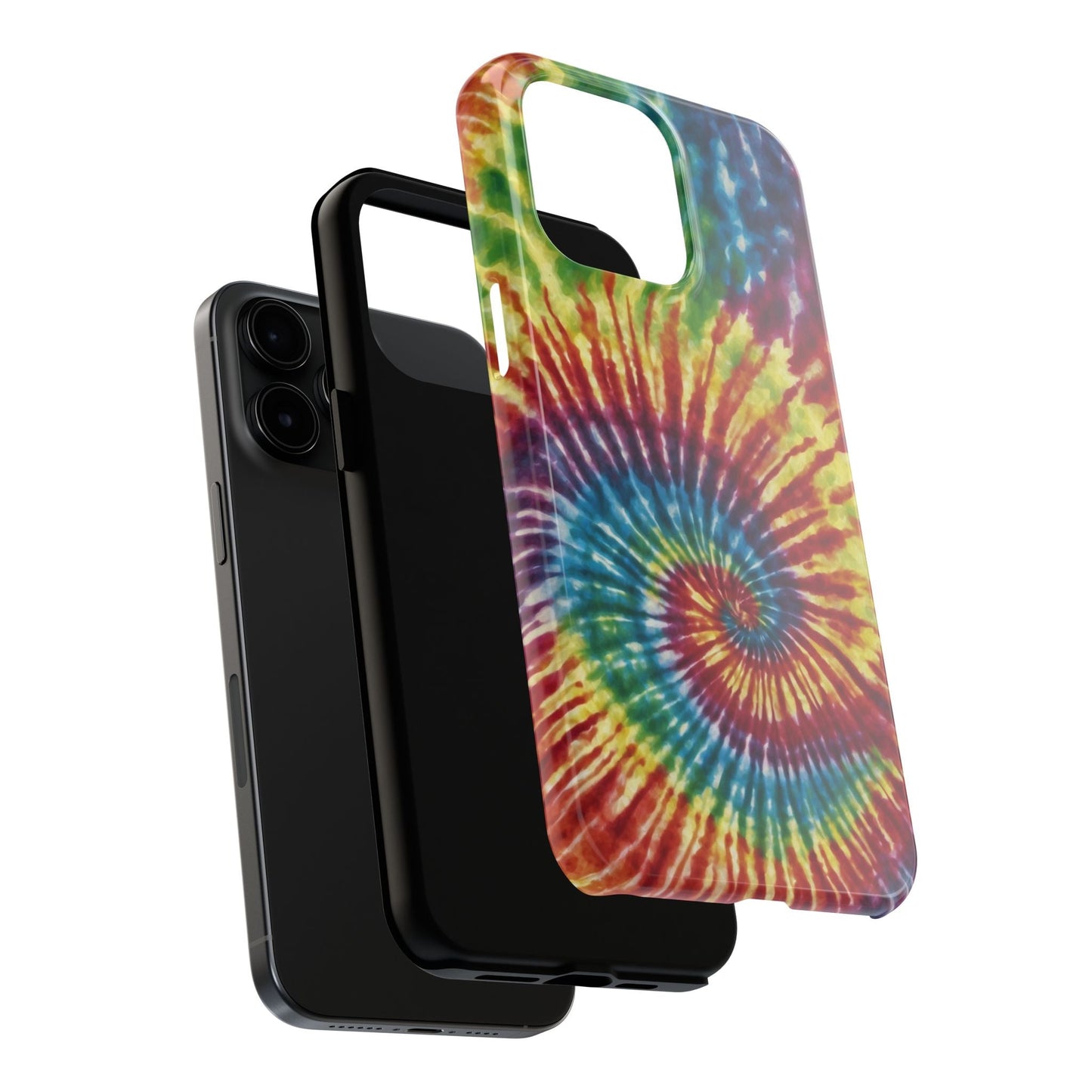 Rainbow Spiral Tie - Dye iPhone Case – Retro Color Design - BOGO Cases