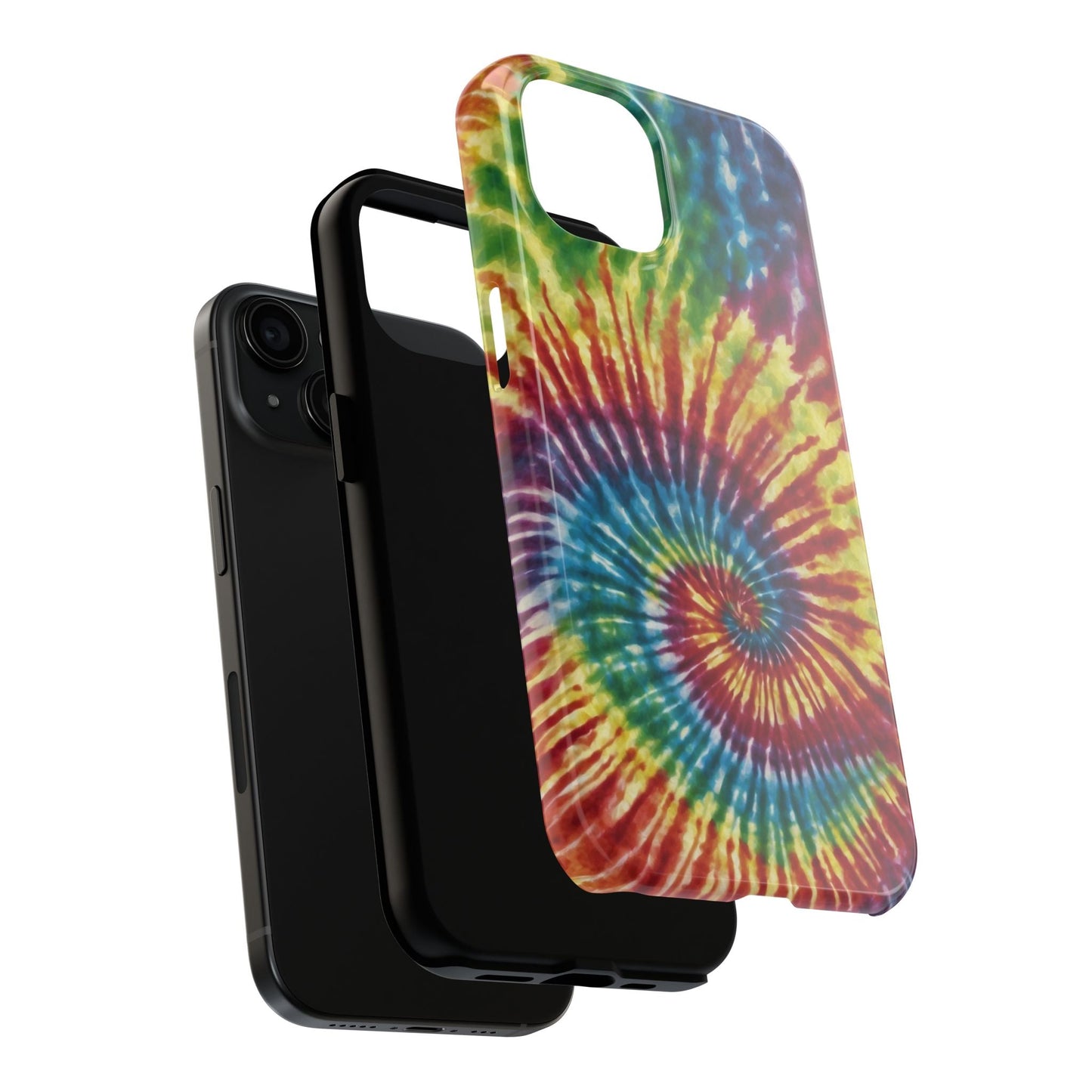 Rainbow Spiral Tie - Dye iPhone Case – Retro Color Design - BOGO Cases