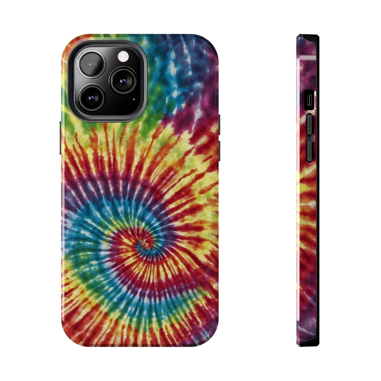 Rainbow Spiral Tie - Dye iPhone Case – Retro Color Design - BOGO Cases