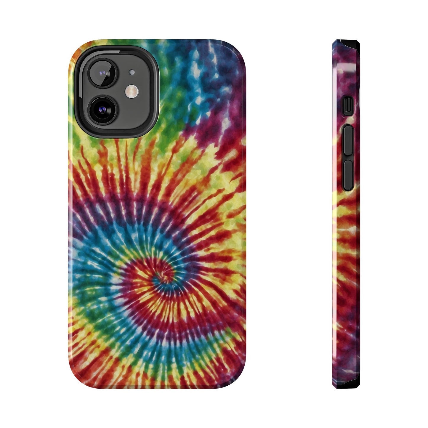 Rainbow Spiral Tie - Dye iPhone Case – Retro Color Design - BOGO Cases