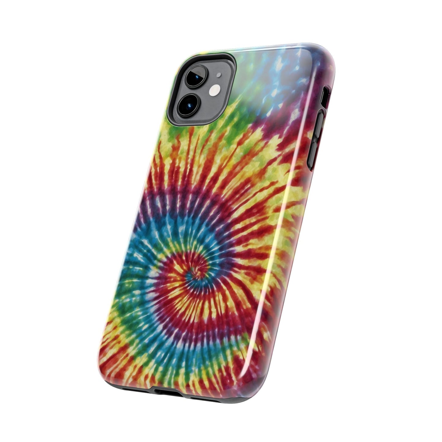Rainbow Spiral Tie - Dye iPhone Case – Retro Color Design - BOGO Cases