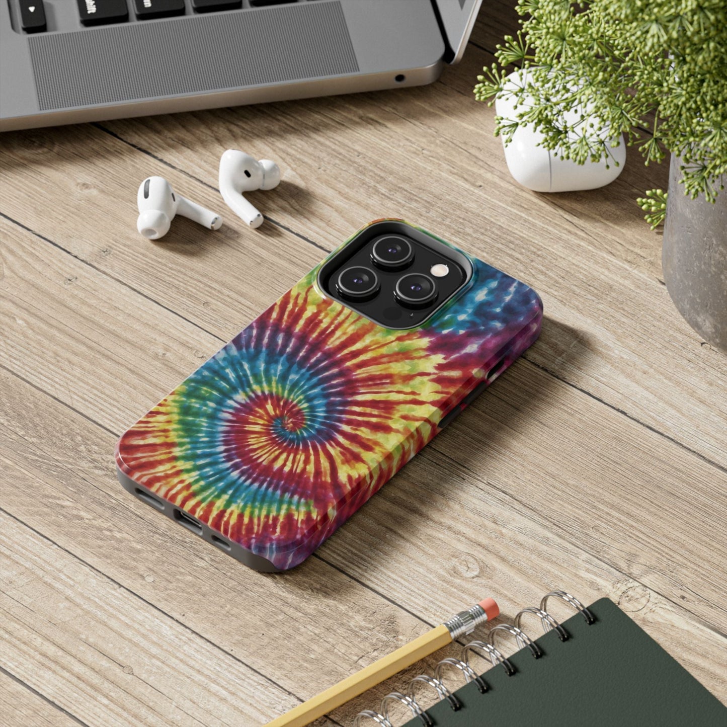 Rainbow Spiral Tie - Dye iPhone Case – Retro Color Design - BOGO Cases