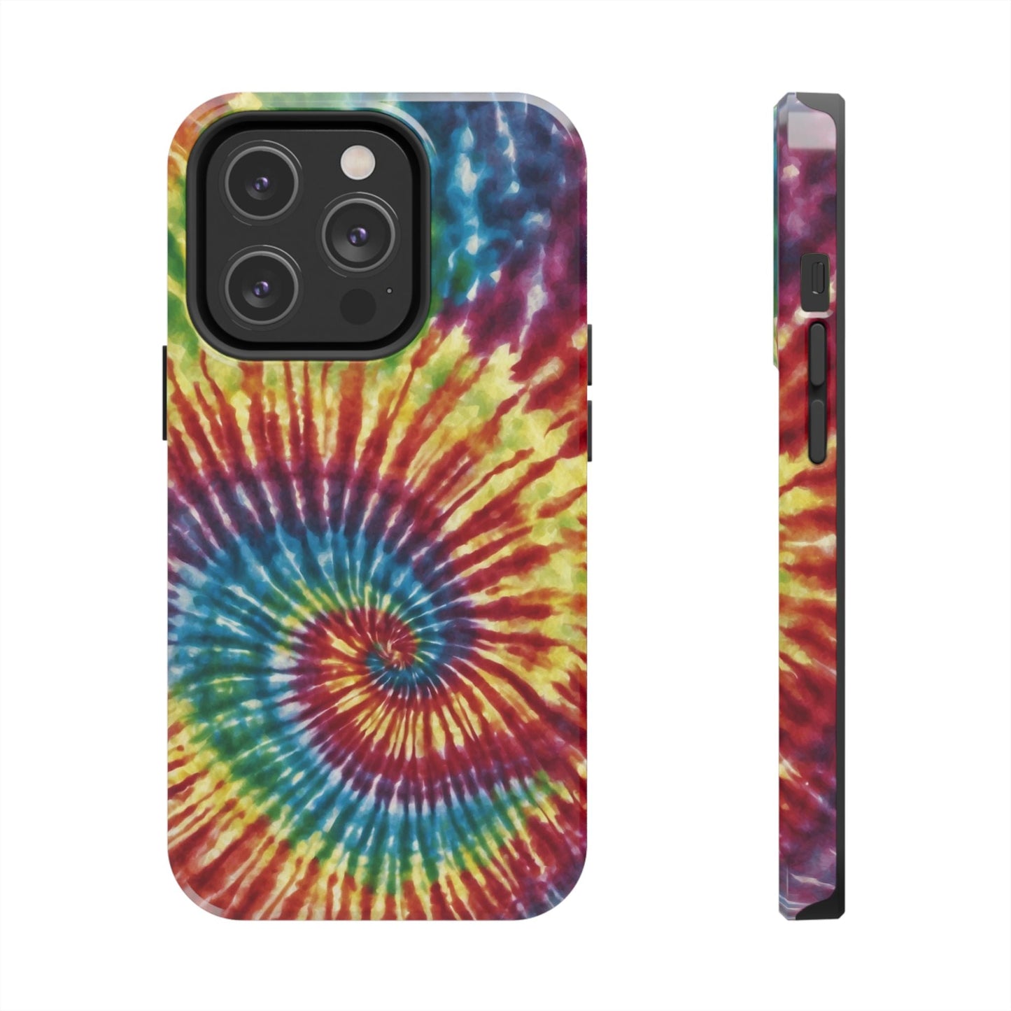 Rainbow Spiral Tie - Dye iPhone Case – Retro Color Design - BOGO Cases