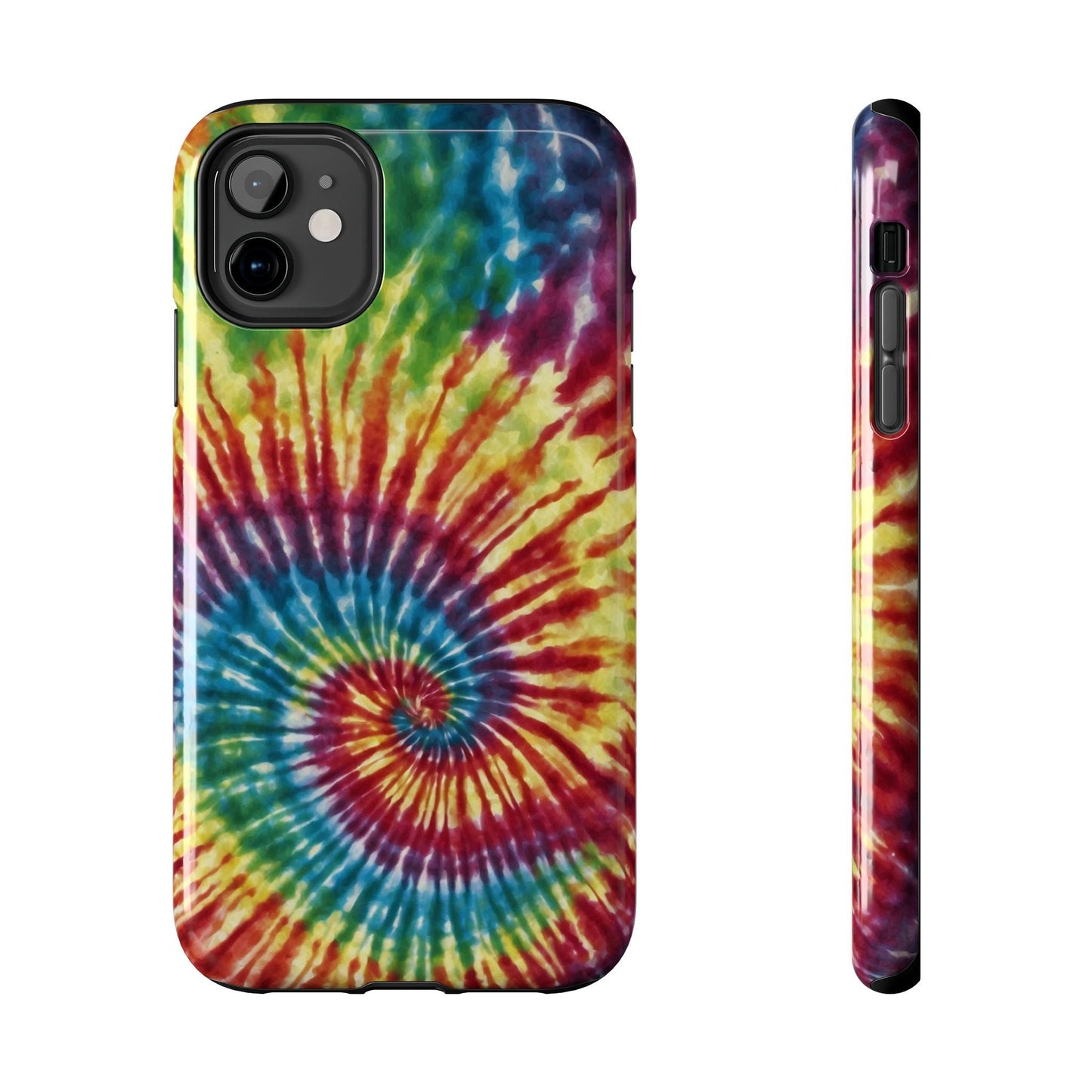 Rainbow Spiral Tie - Dye iPhone Case – Retro Color Design - BOGO Cases