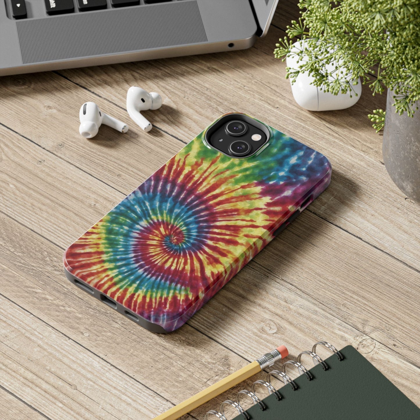 Rainbow Spiral Tie - Dye iPhone Case – Retro Color Design - BOGO Cases