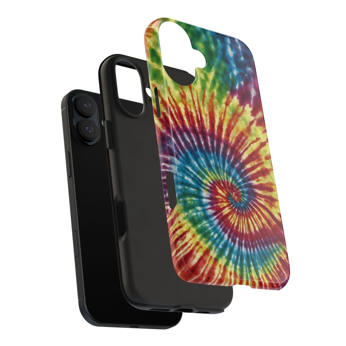 Rainbow Spiral Tie - Dye iPhone Case – Retro Color Design - BOGO Cases