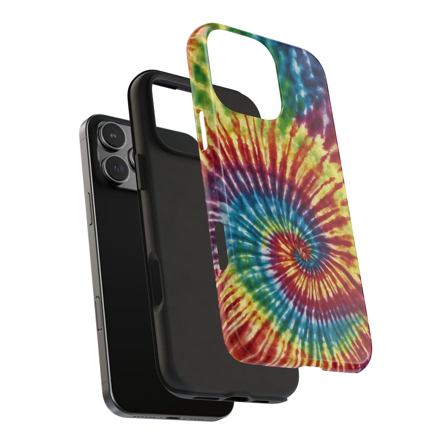 Rainbow Spiral Tie - Dye iPhone Case – Retro Color Design - BOGO Cases