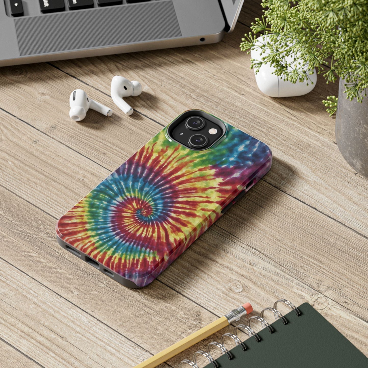 Rainbow Spiral Tie - Dye iPhone Case – Retro Color Design - BOGO Cases