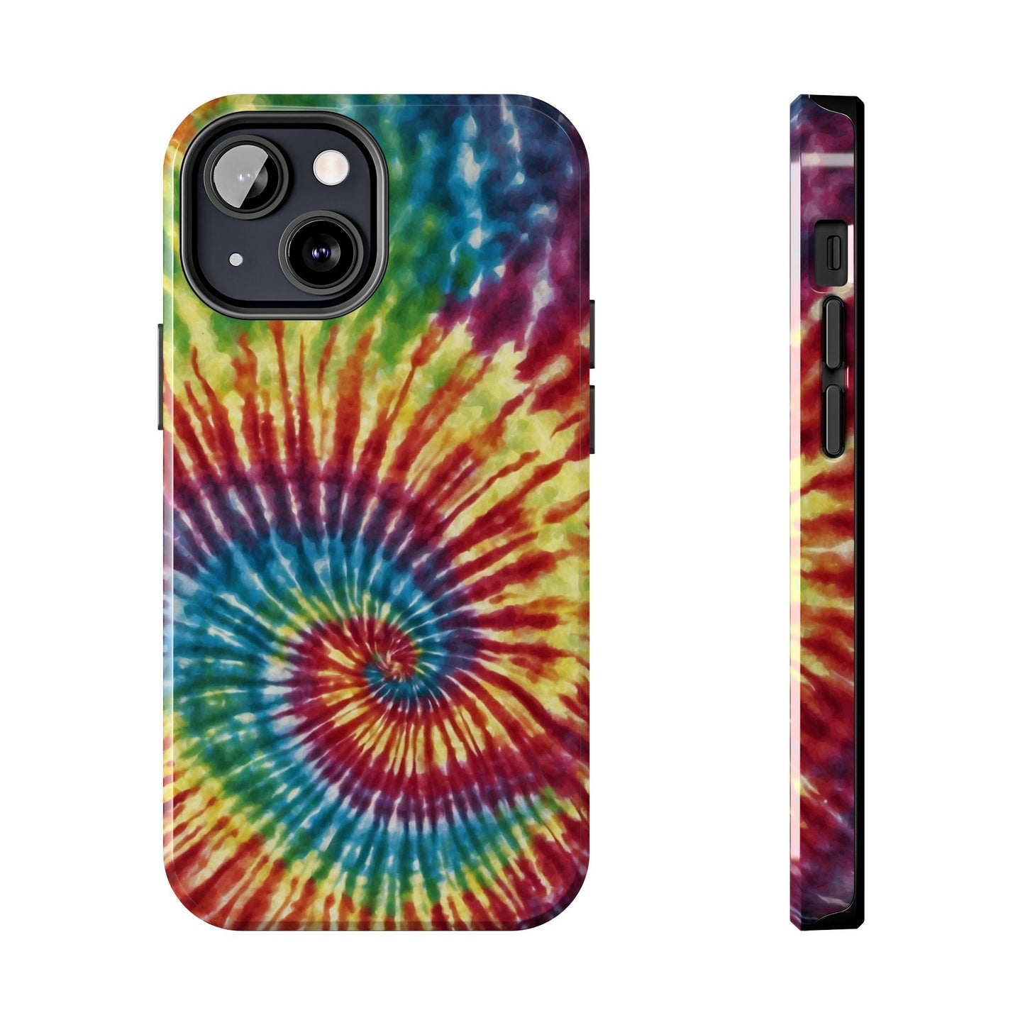 Rainbow Spiral Tie - Dye iPhone Case – Retro Color Design - BOGO Cases