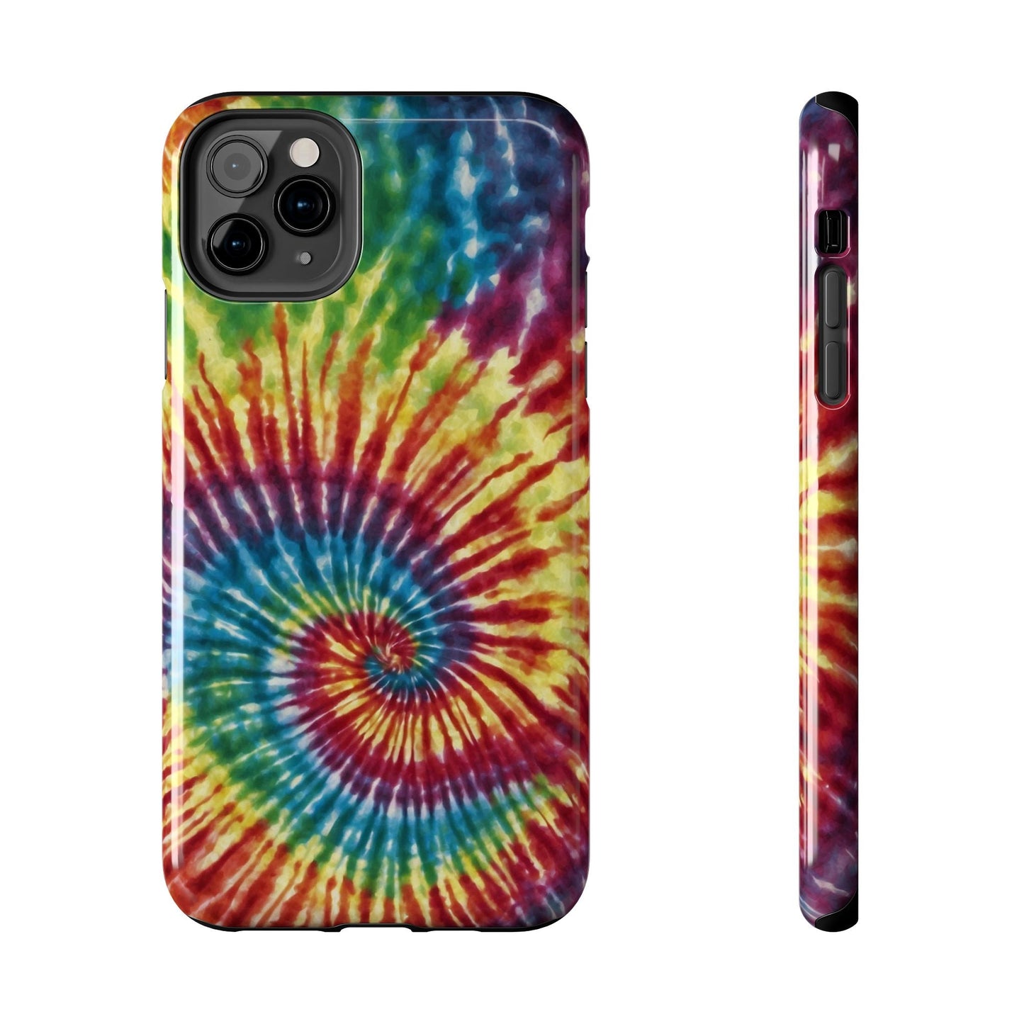 Rainbow Spiral Tie - Dye iPhone Case – Retro Color Design - BOGO Cases