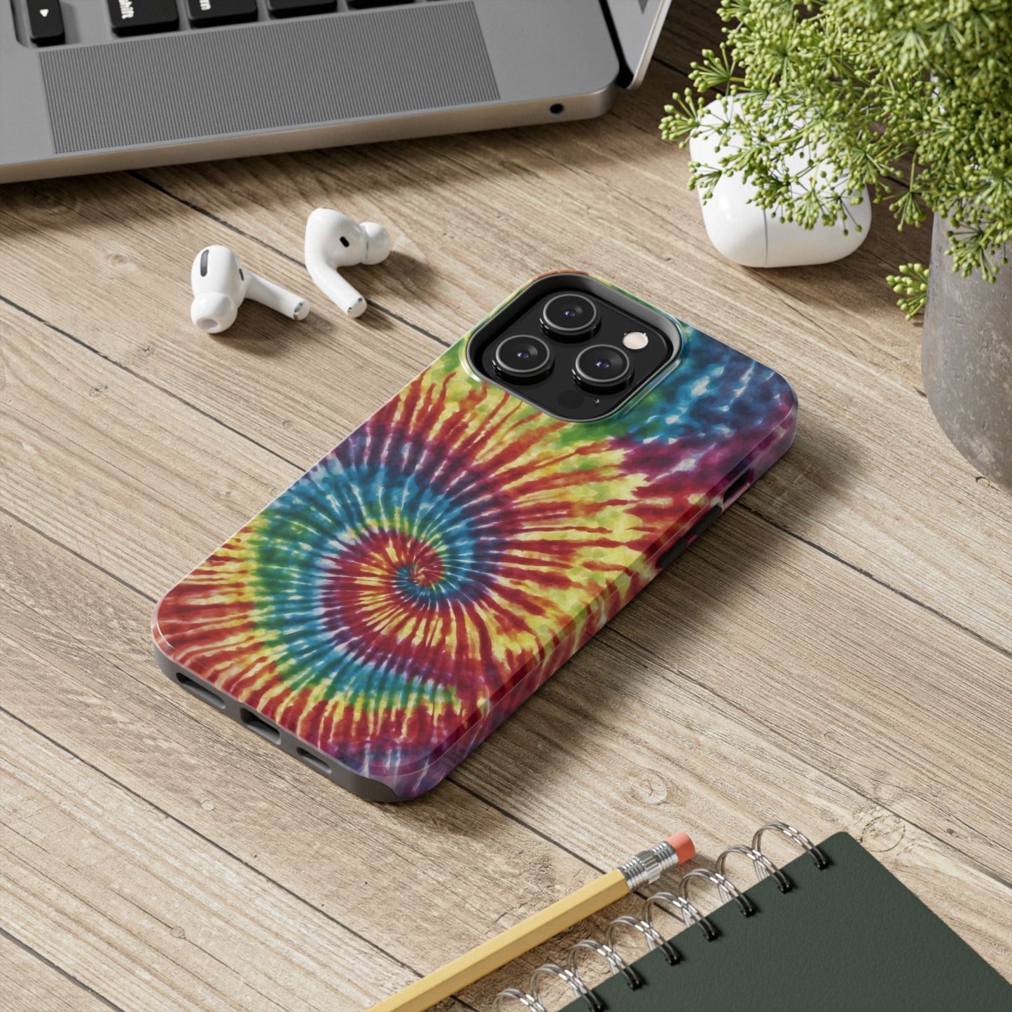 Rainbow Spiral Tie - Dye iPhone Case – Retro Color Design - BOGO Cases