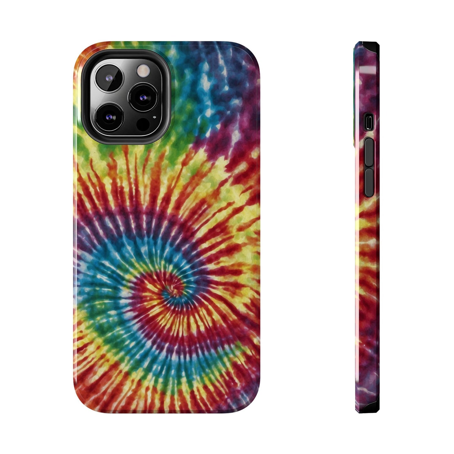 Rainbow Spiral Tie - Dye iPhone Case – Retro Color Design - BOGO Cases