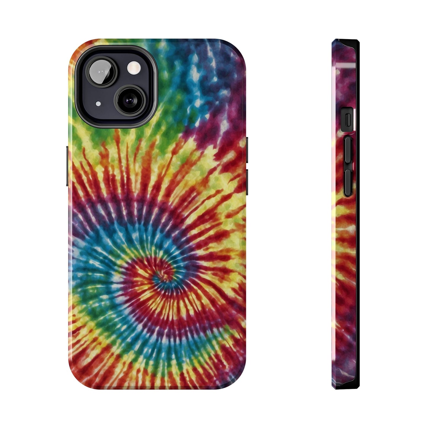 Rainbow Spiral Tie - Dye iPhone Case – Retro Color Design - BOGO Cases