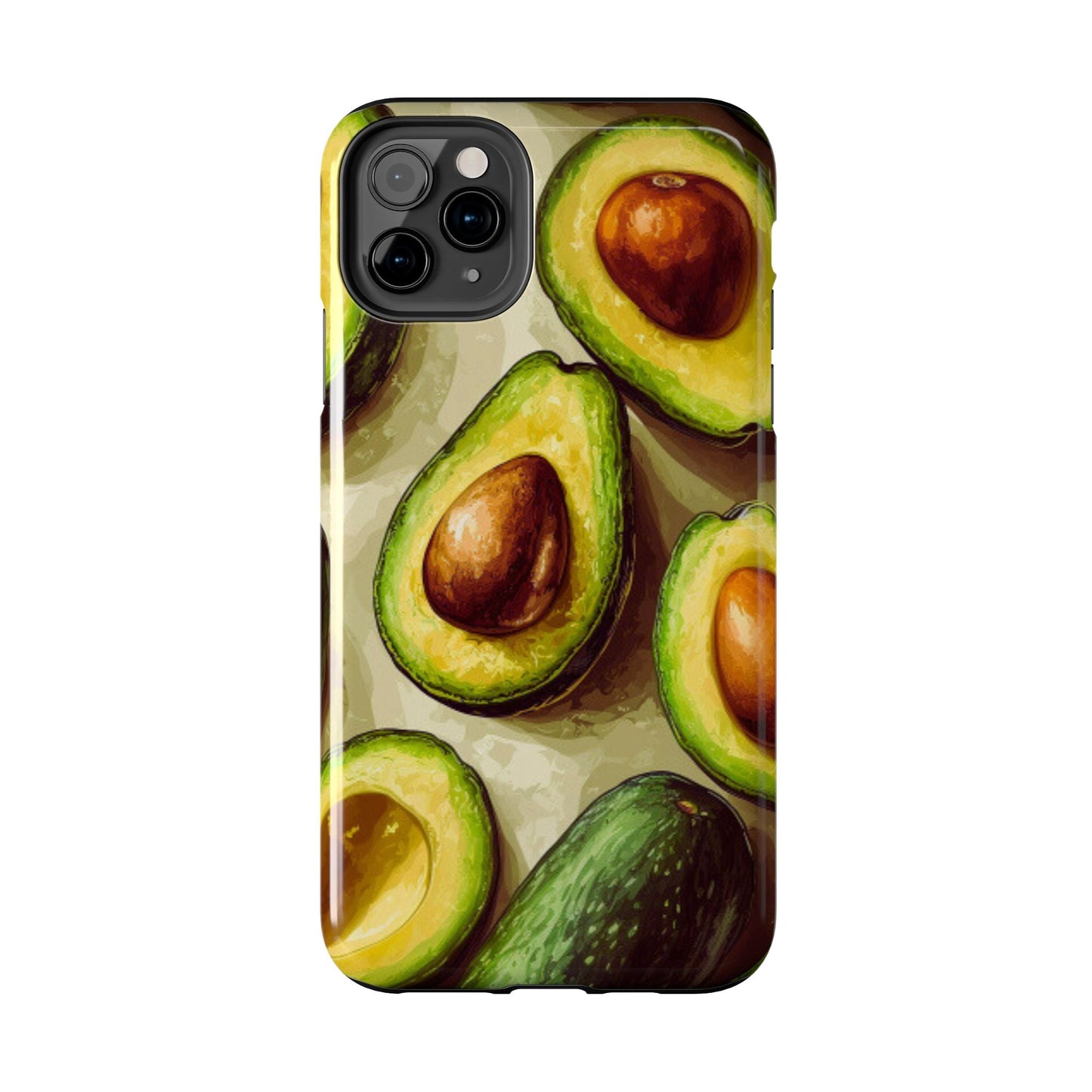Realistic Avocado iPhone Case – Detailed Green Fruit Design, Shockproof Protection - BOGO Cases