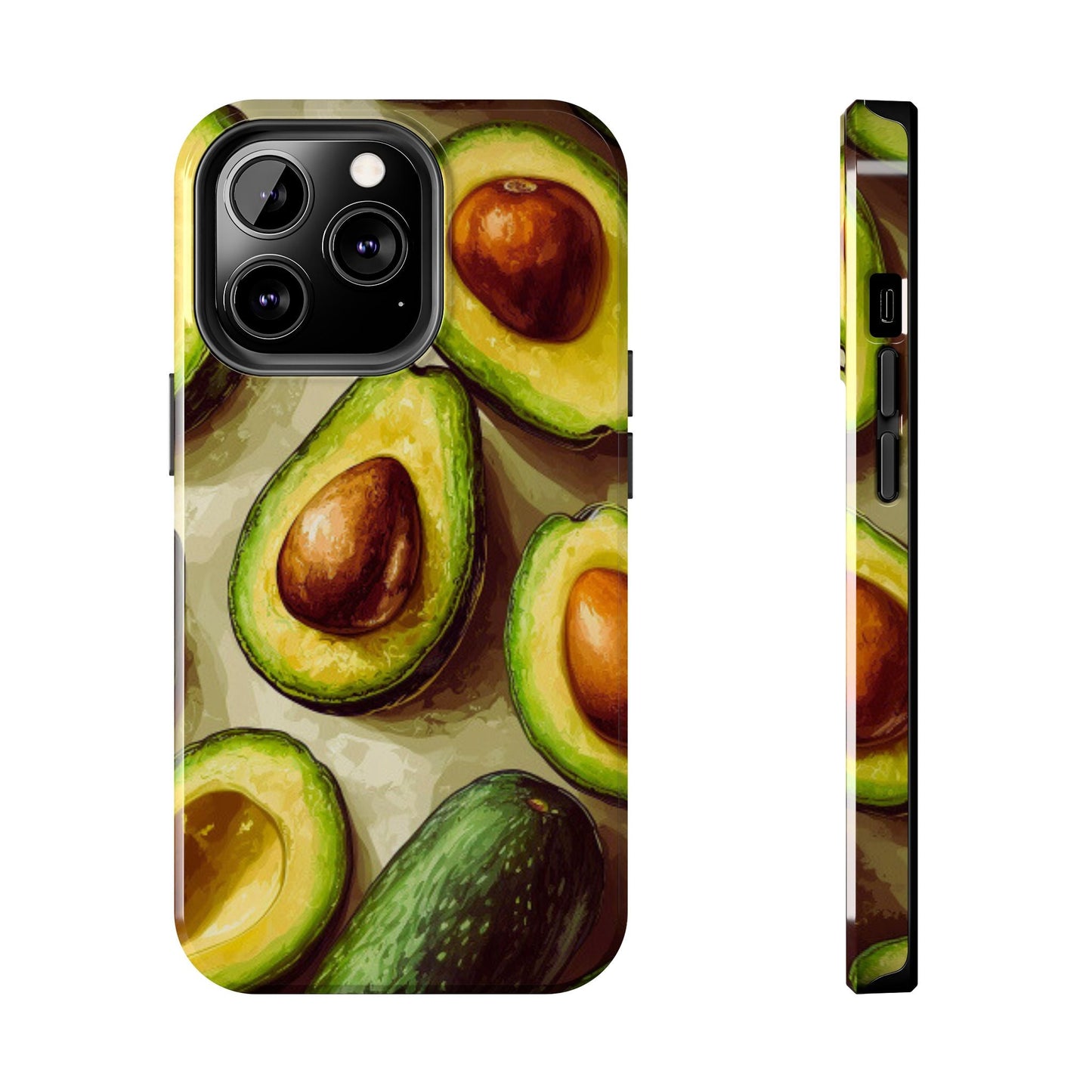 Realistic Avocado iPhone Case – Detailed Green Fruit Design, Shockproof Protection - BOGO Cases